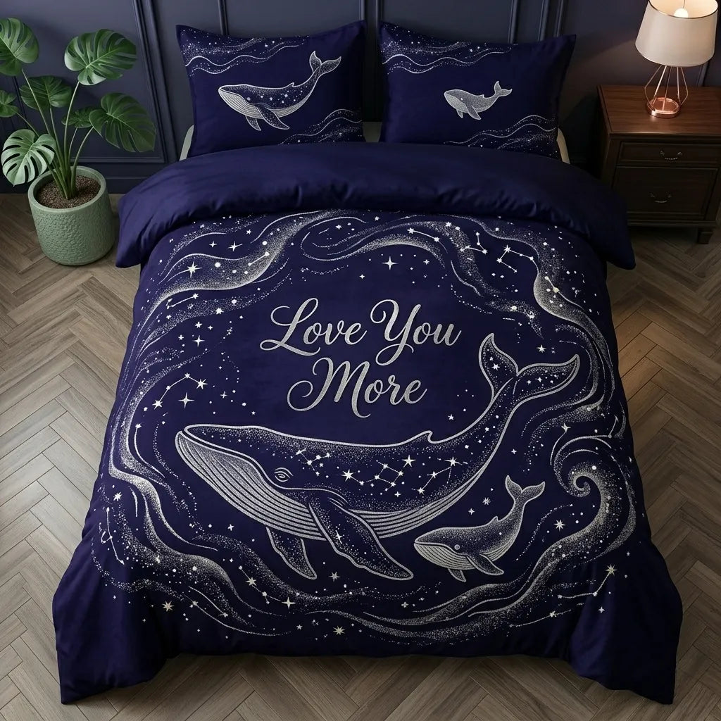 Cosmic Whale Love 3-Piece Duvet Cover Set
