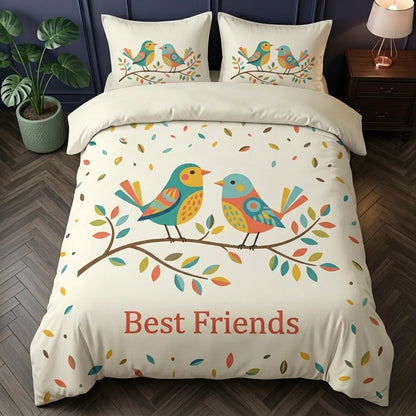 Best Friends Bird 3-Piece Duvet Cover Set