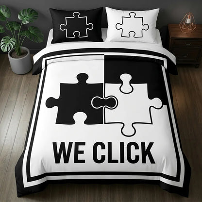 Modern Soulmate Connection 3-Piece Duvet Cover Set