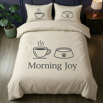 Minimalist Caffeine Canine 3-Piece Duvet Cover Set