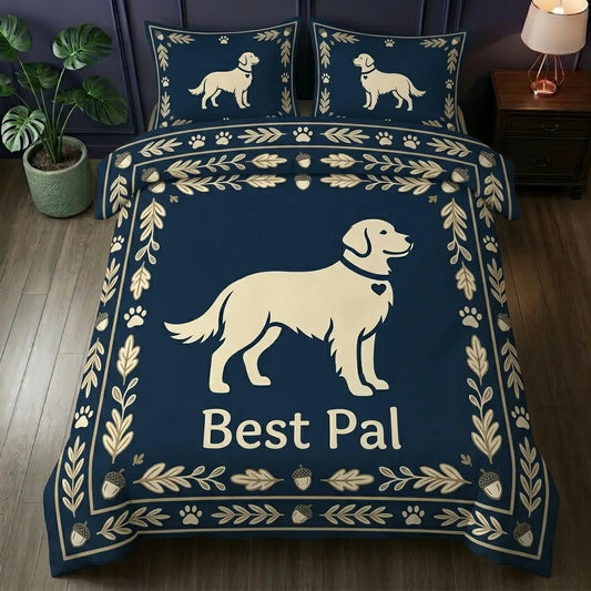 Golden Retriever Best Pal 3-Piece Duvet Cover Set