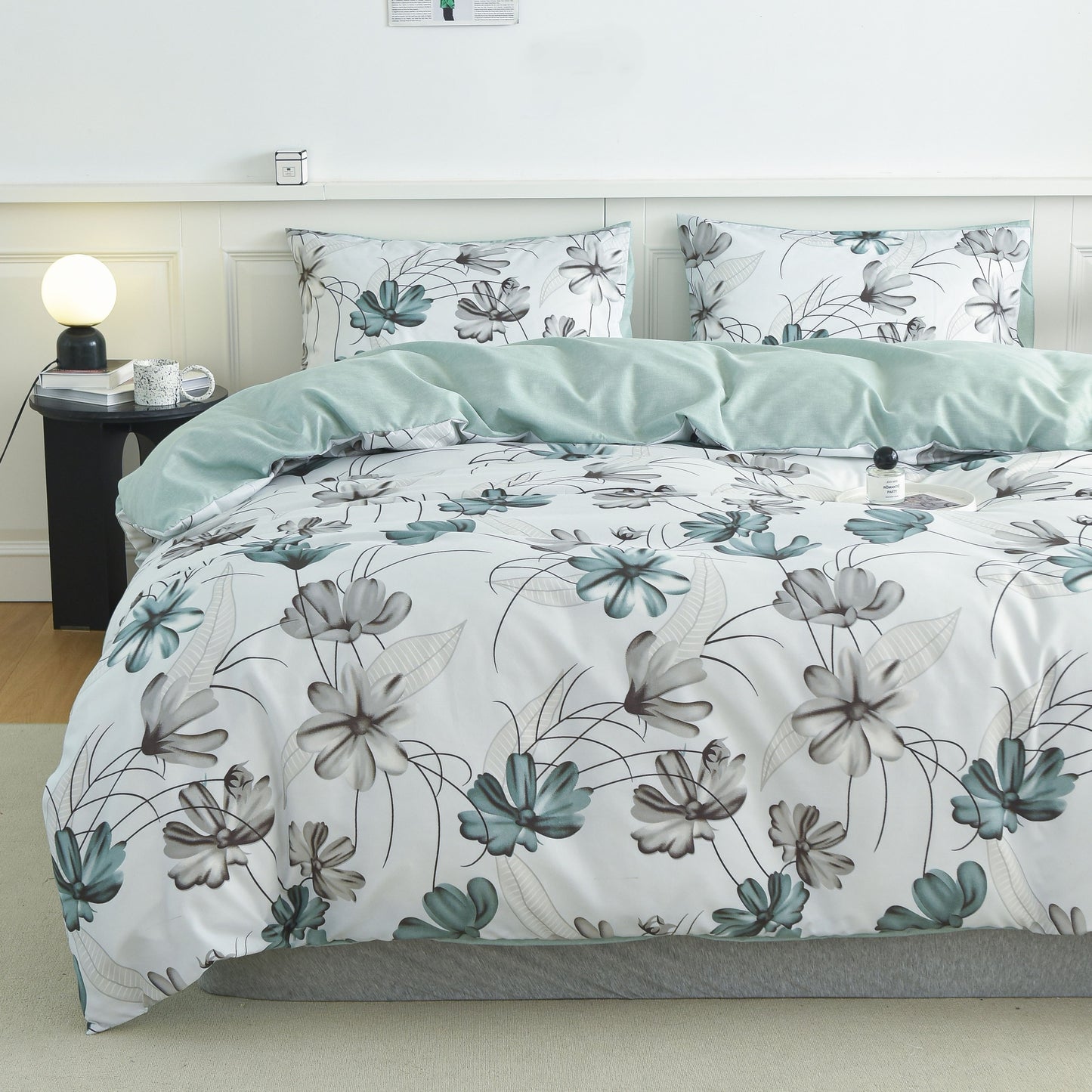 Modern Botanical Bloom 3-Piece Duvet Cover Set