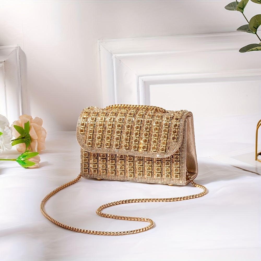 GlamShine Dual-Sided Crystal Clutch