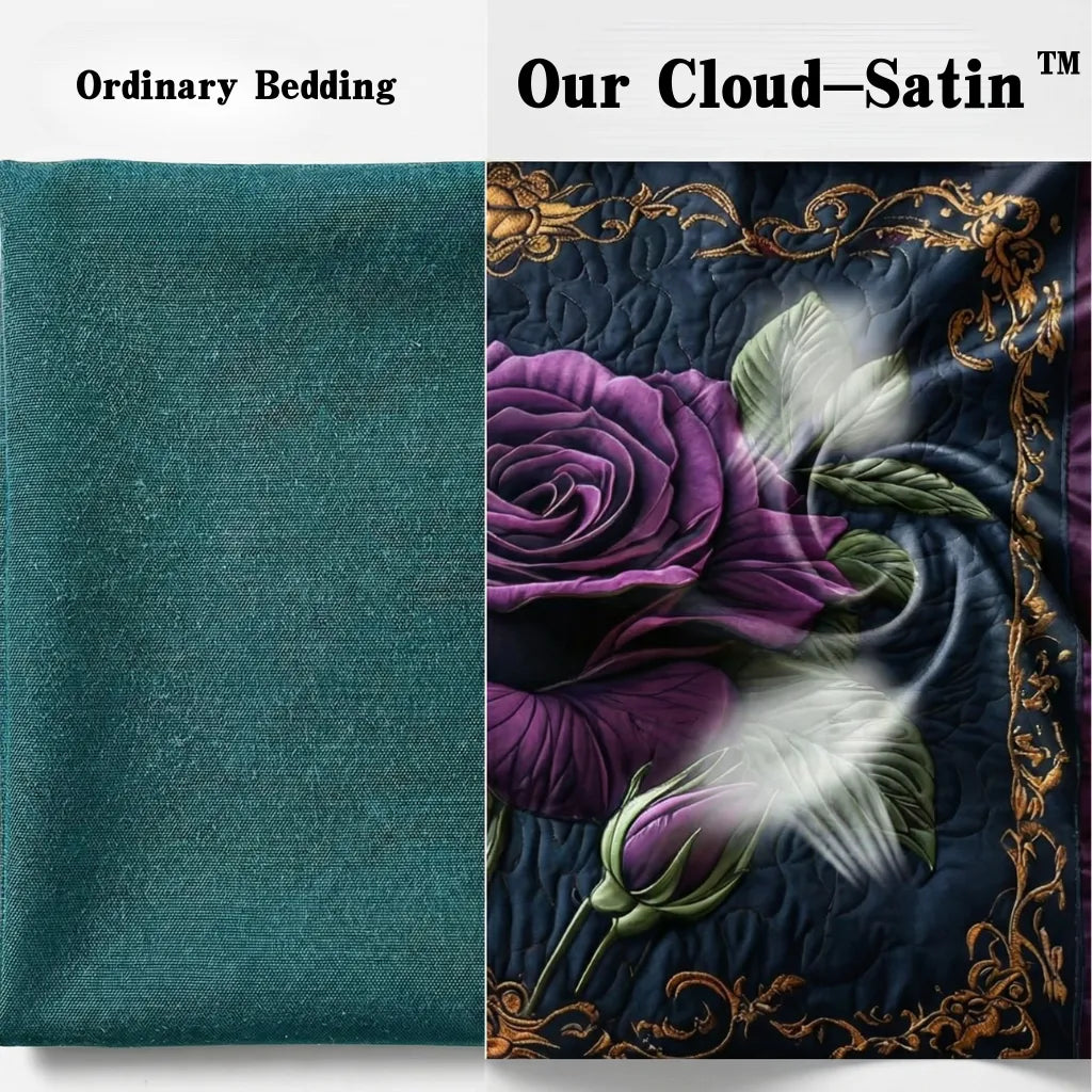 Regal Velvet Rose 3-Piece Quilted Bedding Set