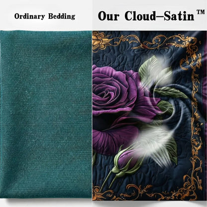 Regal Velvet Rose 3-Piece Quilted Bedding Set