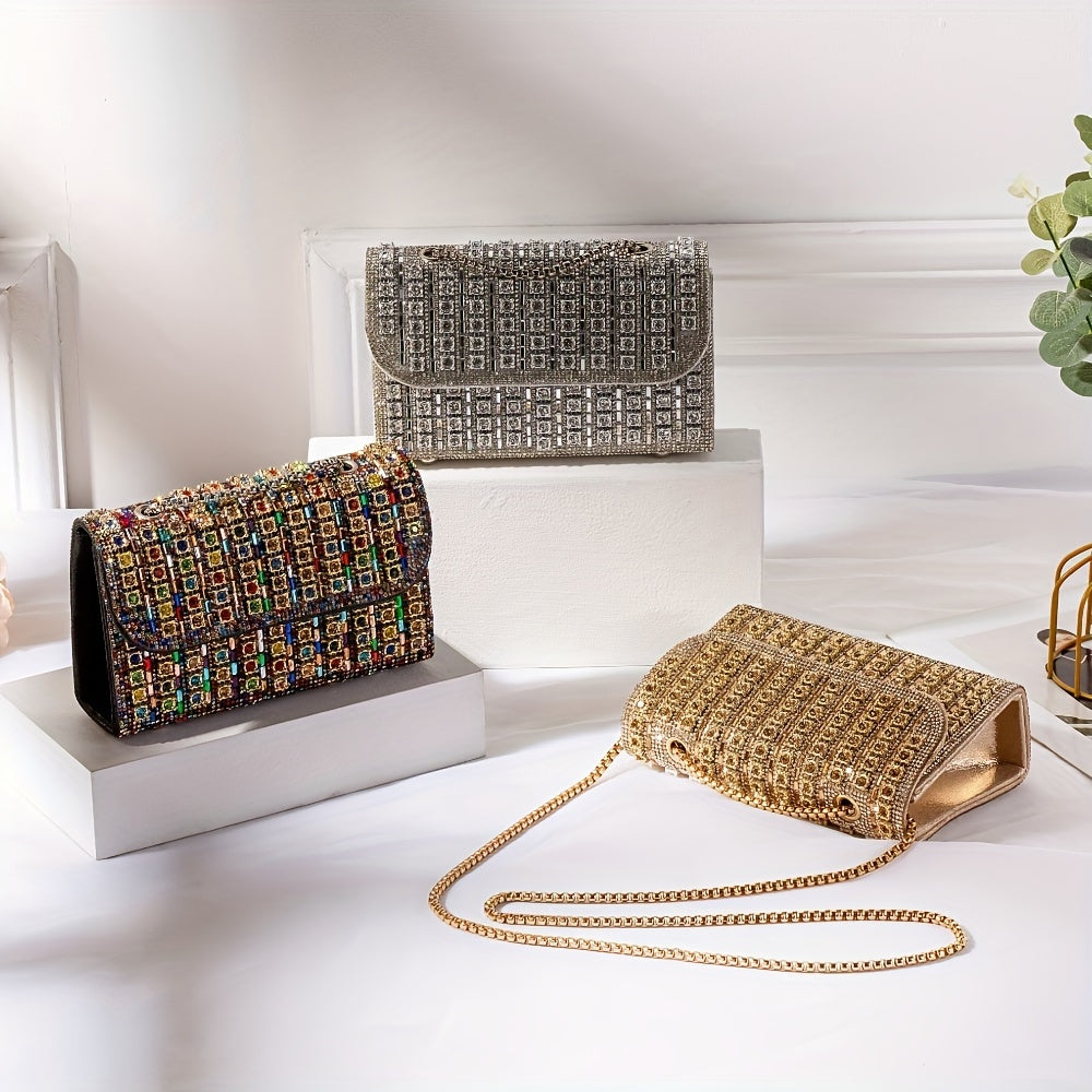 GlamShine Dual-Sided Crystal Clutch