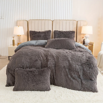 Multicolor Plush Cover Set – Soft Fluffy Bedding with Pillowcases