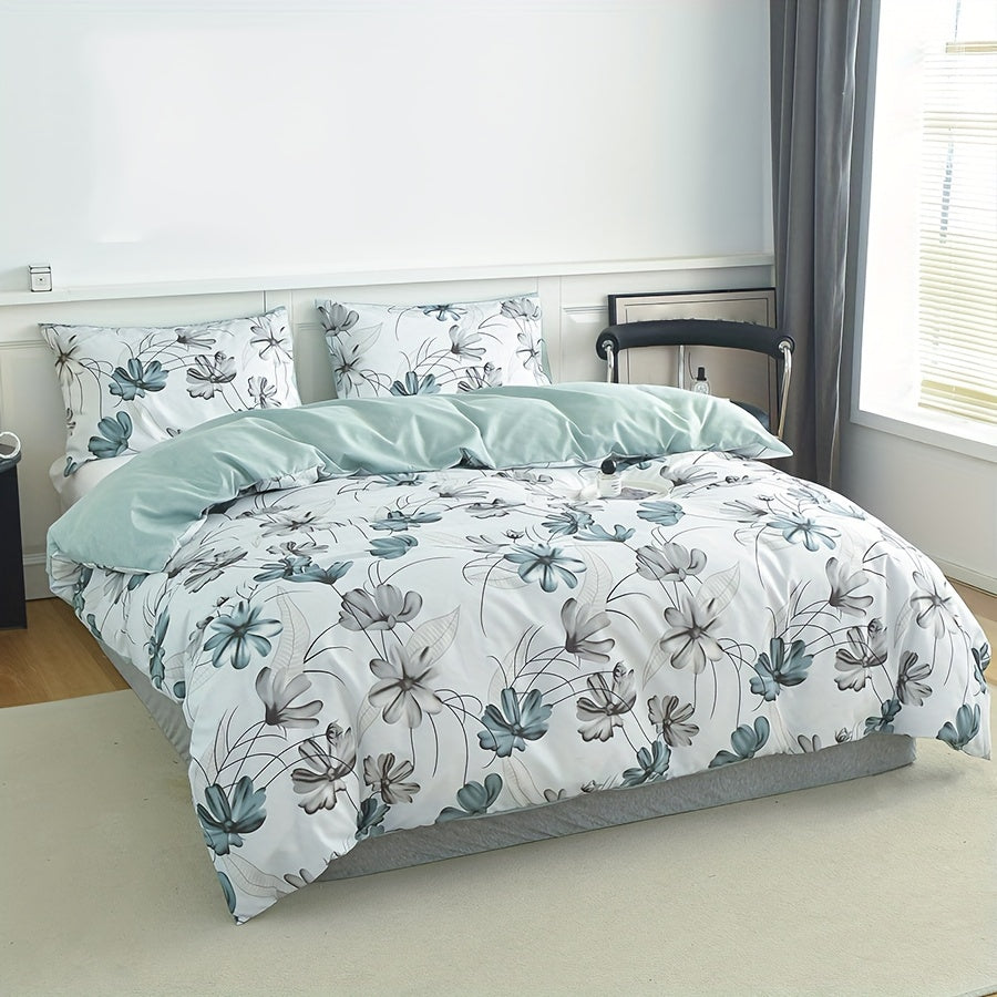 Modern Botanical Bloom 3-Piece Duvet Cover Set