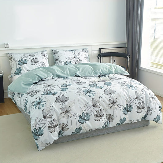 Modern Botanical Bloom 3-Piece Duvet Cover Set
