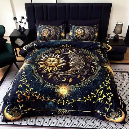 Sun Moon Celestial 3-Piece Duvet Cover Set