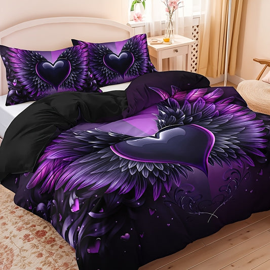 Gothic Angel Heart 3-Piece Duvet Cover Set