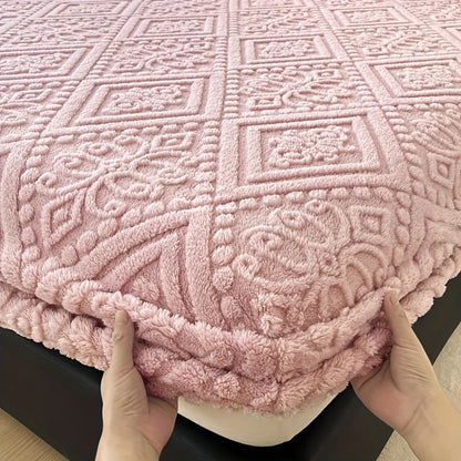 KGOODS Taffeta Fitted Sheet with 3D Floral Design – Soft & Non-Slip
