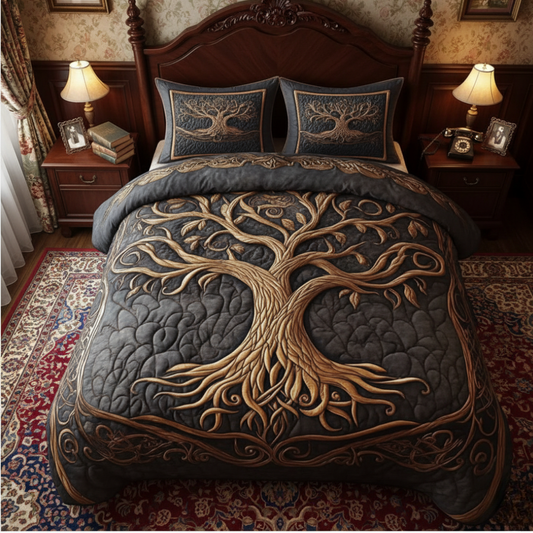 Celtic Tree of Life 3-Piece Quilted Bedding Set