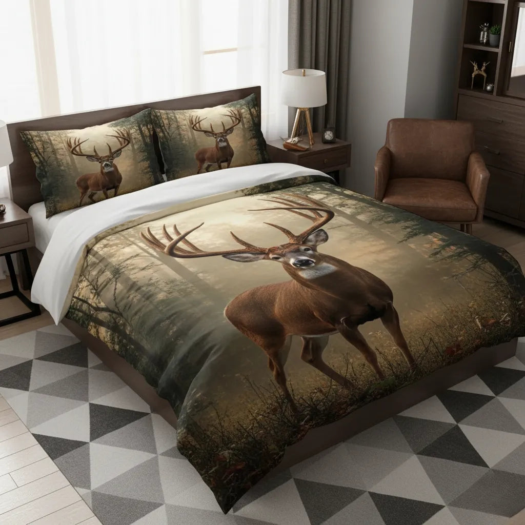 Rustic Wilderness & Wildlife Hunting Cover Set