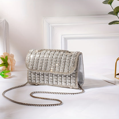 GlamShine Dual-Sided Crystal Clutch