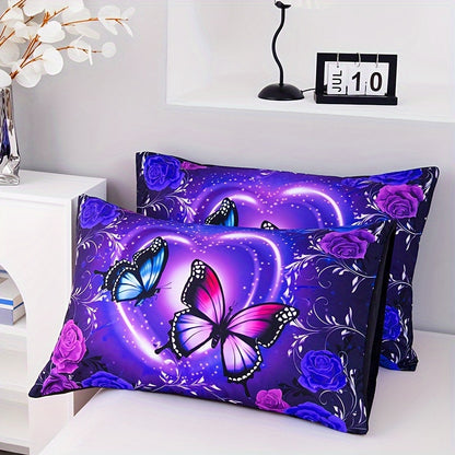 Enchanted Violet Garden 3-Piece Duvet Cover Set