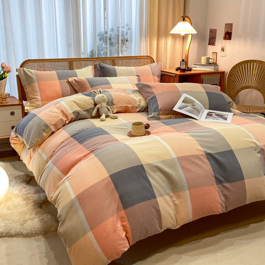 Cozy Sunset Gingham 3-Piece Duvet Cover Set