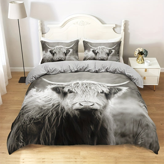 Modern Farmhouse Animal 3-Piece Duvet Cover Set