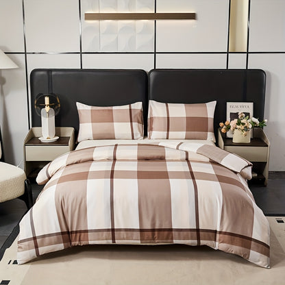 Cozy Sunset Gingham 3-Piece Duvet Cover Set