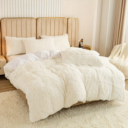 Multicolor Plush Cover Set – Soft Fluffy Bedding with Pillowcases