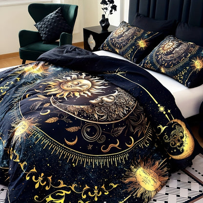 Sun Moon Celestial 3-Piece Duvet Cover Set