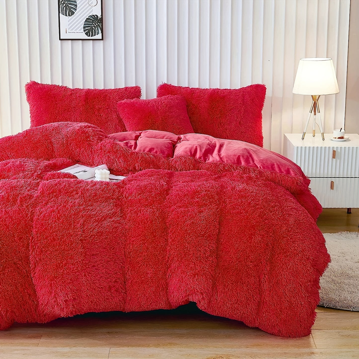 Multicolor Plush Cover Set – Soft Fluffy Bedding with Pillowcases