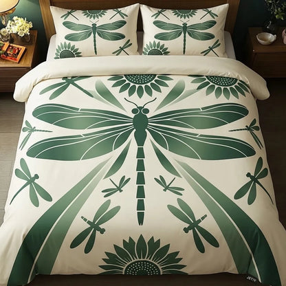 Modern Geometric Sunflower 3-Piece Duvet Cover Set