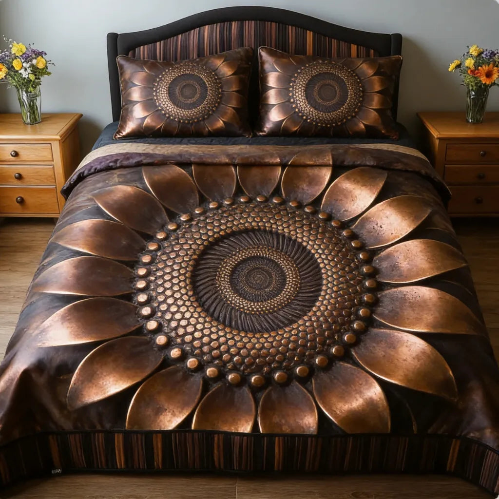 Elegant Midnight Bloom 3-Piece Duvet Cover Set