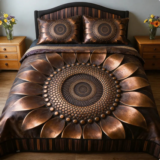 Elegant Midnight Bloom 3-Piece Duvet Cover Set