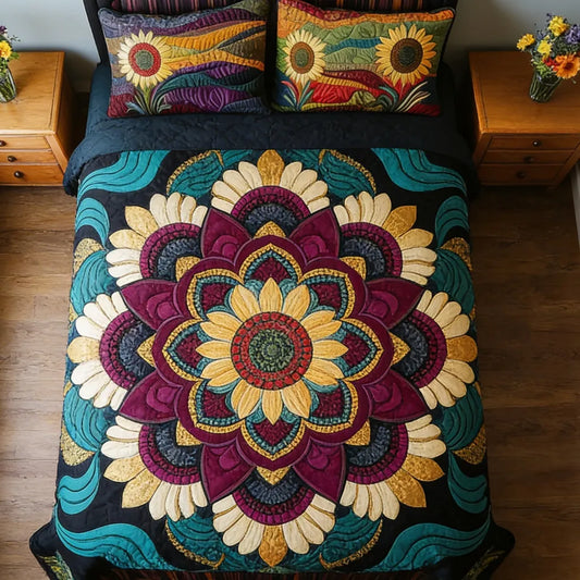 Mystic Spiritual Bloom 3-Piece Duvet Cover Set