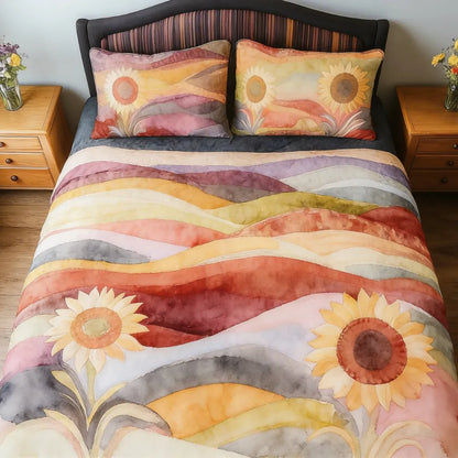 Romantic Pastel Ombre Nature 3-Piece Duvet Cover Set