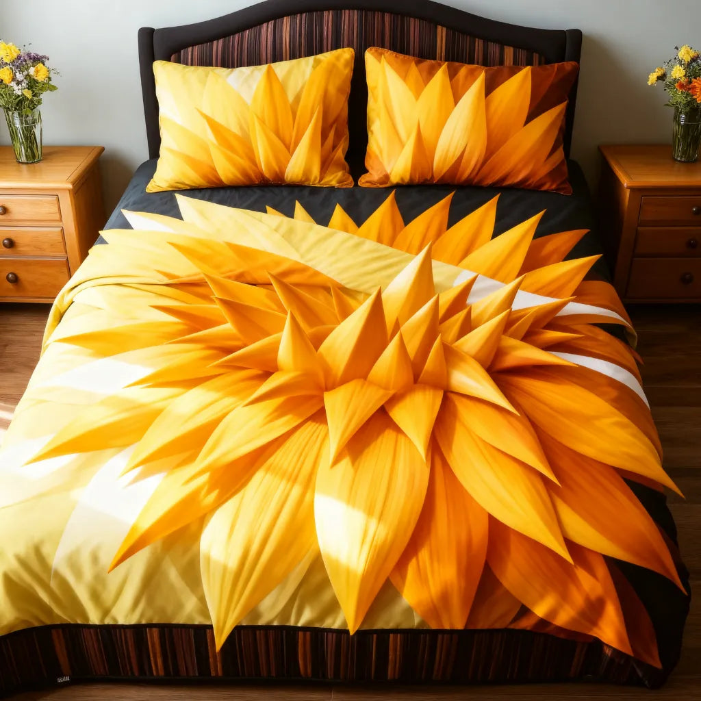 3D Petal Bloom 3-Piece Duvet Cover Set