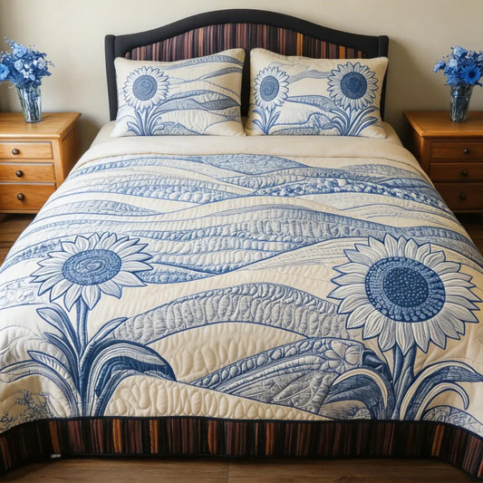 Vintage Etching Floral 3-Piece Duvet Cover Set