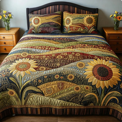 Vintage Bohemian Meadow 3-Piece Duvet Cover Set