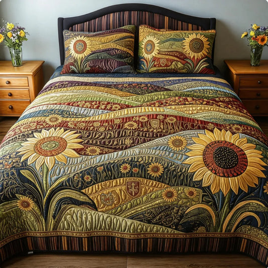 Vintage Bohemian Meadow 3-Piece Duvet Cover Set