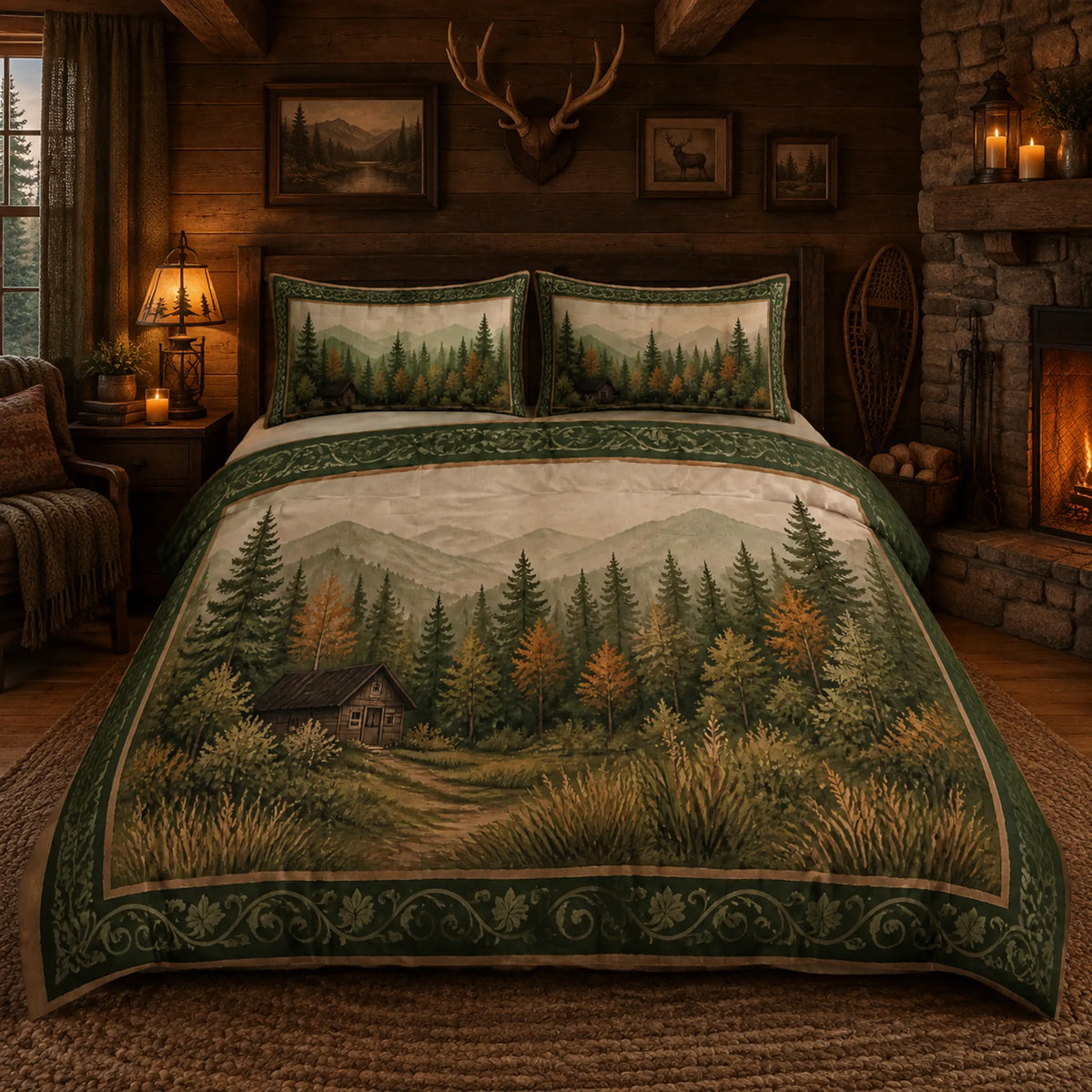Mountain Forest Cabin Cover Set