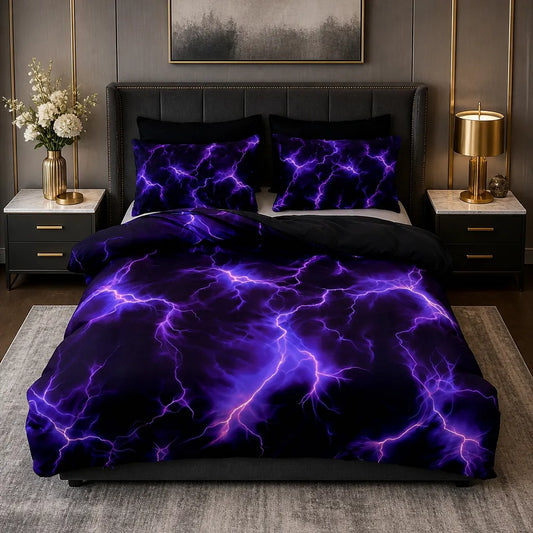 Purple Lightning Storm Cover Set