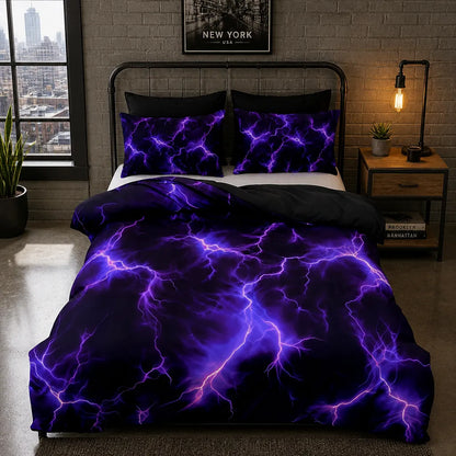 Purple Lightning Storm Cover Set