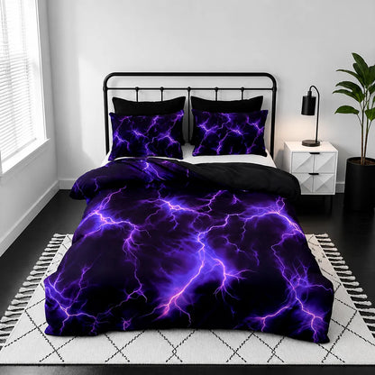 Purple Lightning Storm Cover Set
