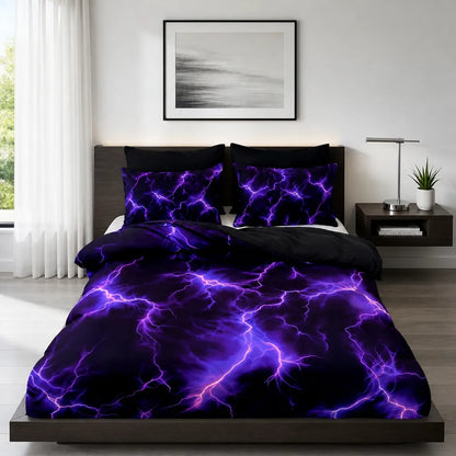 Purple Lightning Storm Cover Set