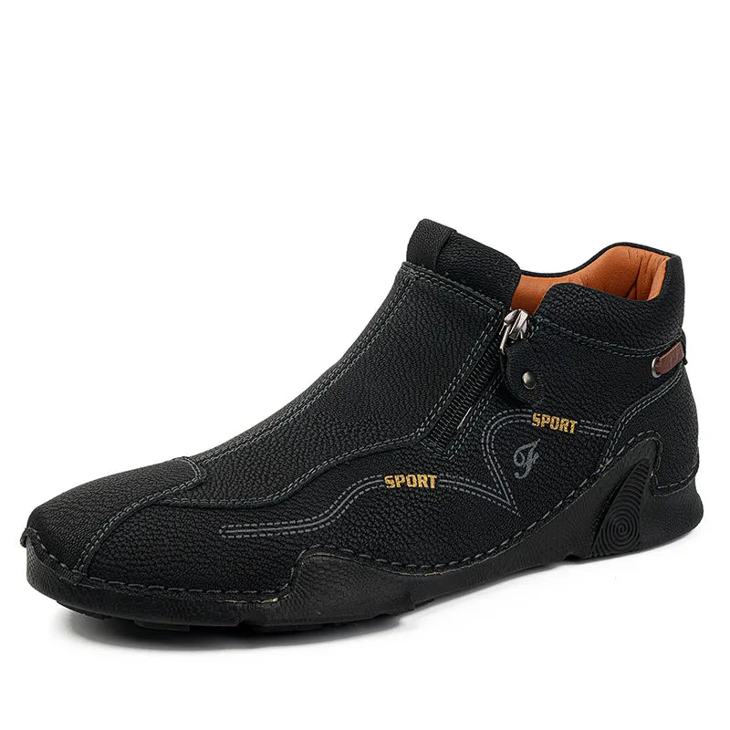 ZipStride - Men's Side-Zip Casual Leather-Look Sneaker Boots