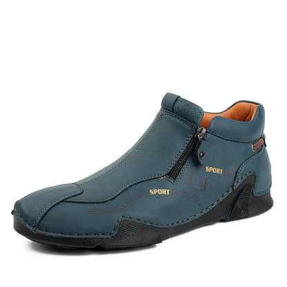 ZipStride - Men's Side-Zip Casual Leather-Look Sneaker Boots