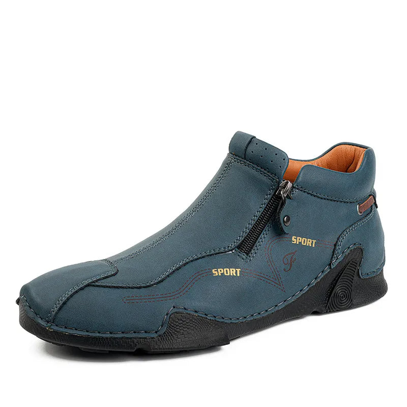 ZipStride - Men's Side-Zip Casual Leather-Look Sneaker Boots