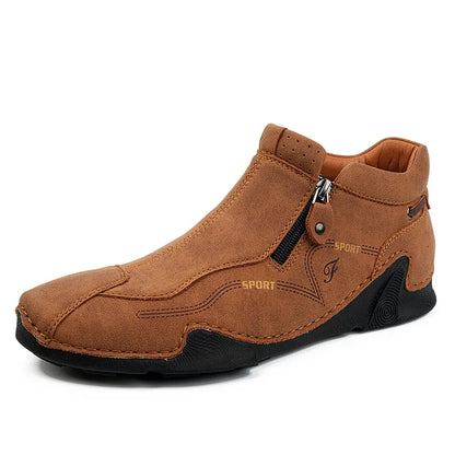 ZipStride - Men's Side-Zip Casual Leather-Look Sneaker Boots