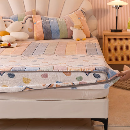 KGOODS Flannel Fitted Sheet – Thickened, Soft & Breathable