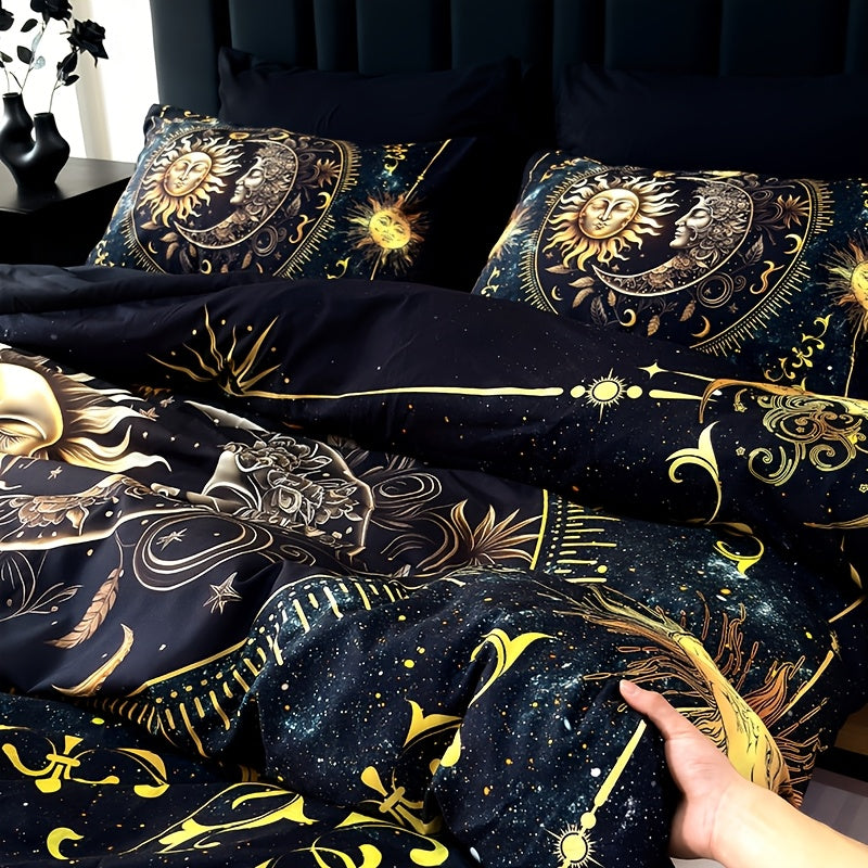 Sun Moon Celestial 3-Piece Duvet Cover Set