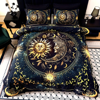 Sun Moon Celestial 3-Piece Duvet Cover Set