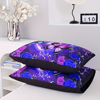 Enchanted Violet Garden 3-Piece Duvet Cover Set