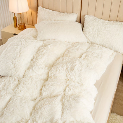 Multicolor Plush Cover Set – Soft Fluffy Bedding with Pillowcases