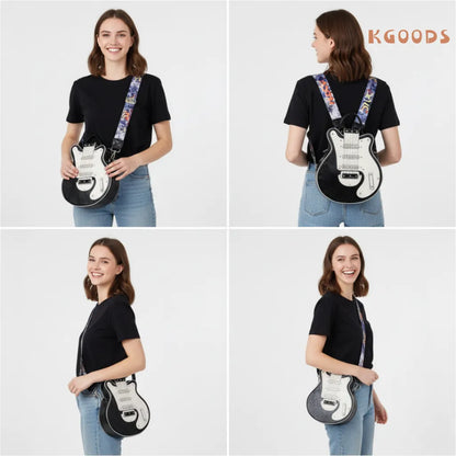 Funky and fun guitar bag with colorful printed strap